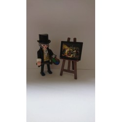 Pintor Goya con caballete